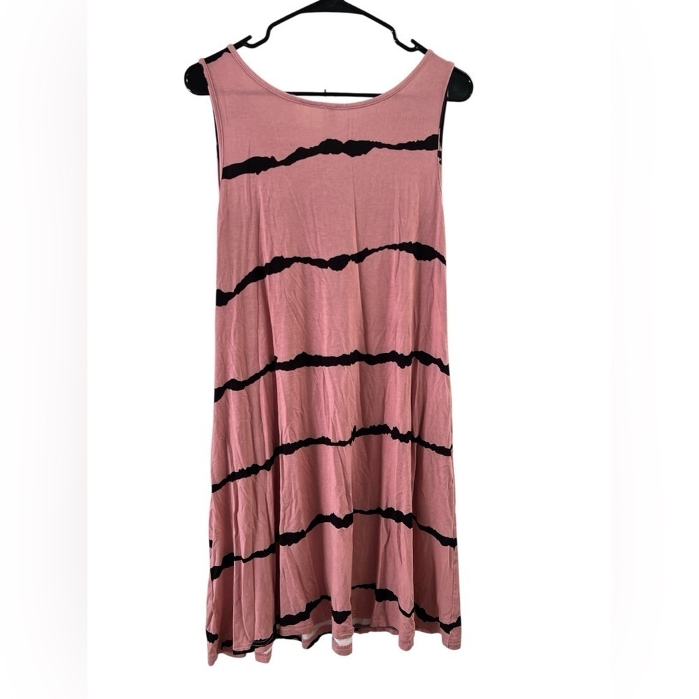 Pink and black striped tank top mini dress - Picture 4 of 4